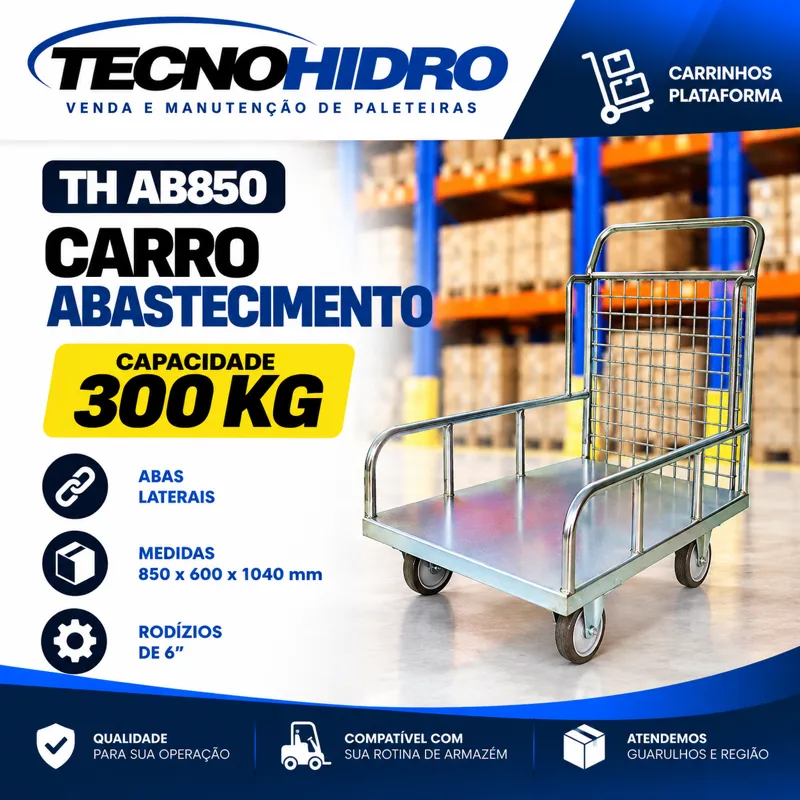 Carro Abastecimento TH AB850 – 300 kg Rodízios 6"