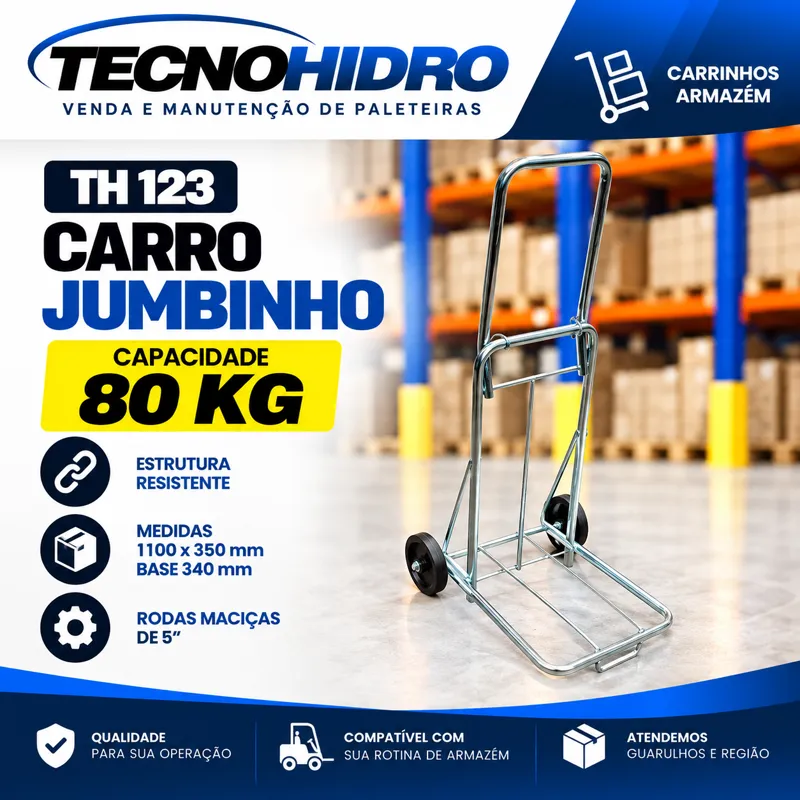 Carro Jumbinho TH 123 – 80 kg Rodas Maciças 5"