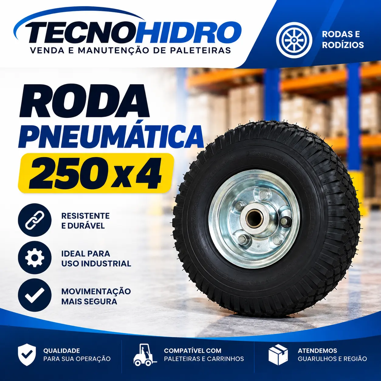 Roda Pneumática 250 x 4 – SJRP254
