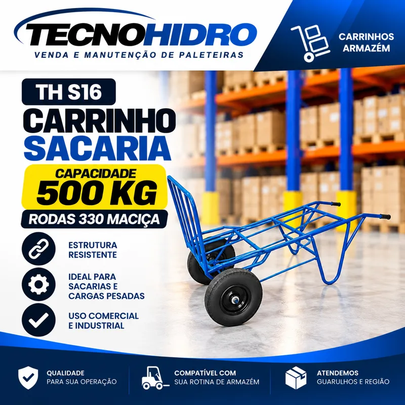 Carrinho Sacaria TH S16 – 500 kg Roda Maciça 330