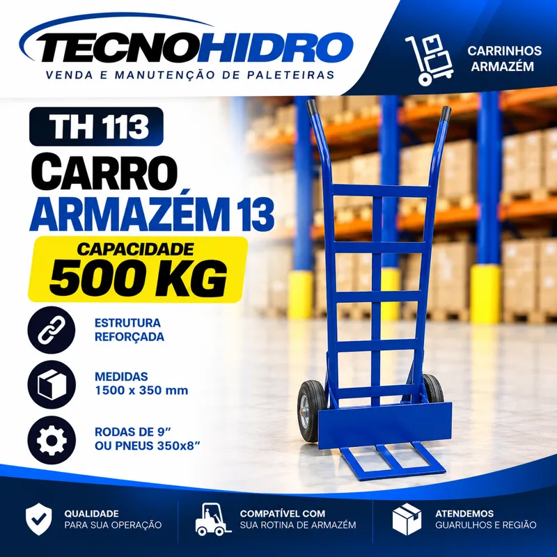 Carro Armazém 13 TH 113 – 500 kg Rodas 9"