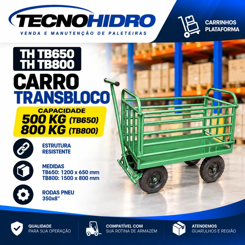 Carro Transbloco TH TB650 e TB800 – 500 e 800 kg