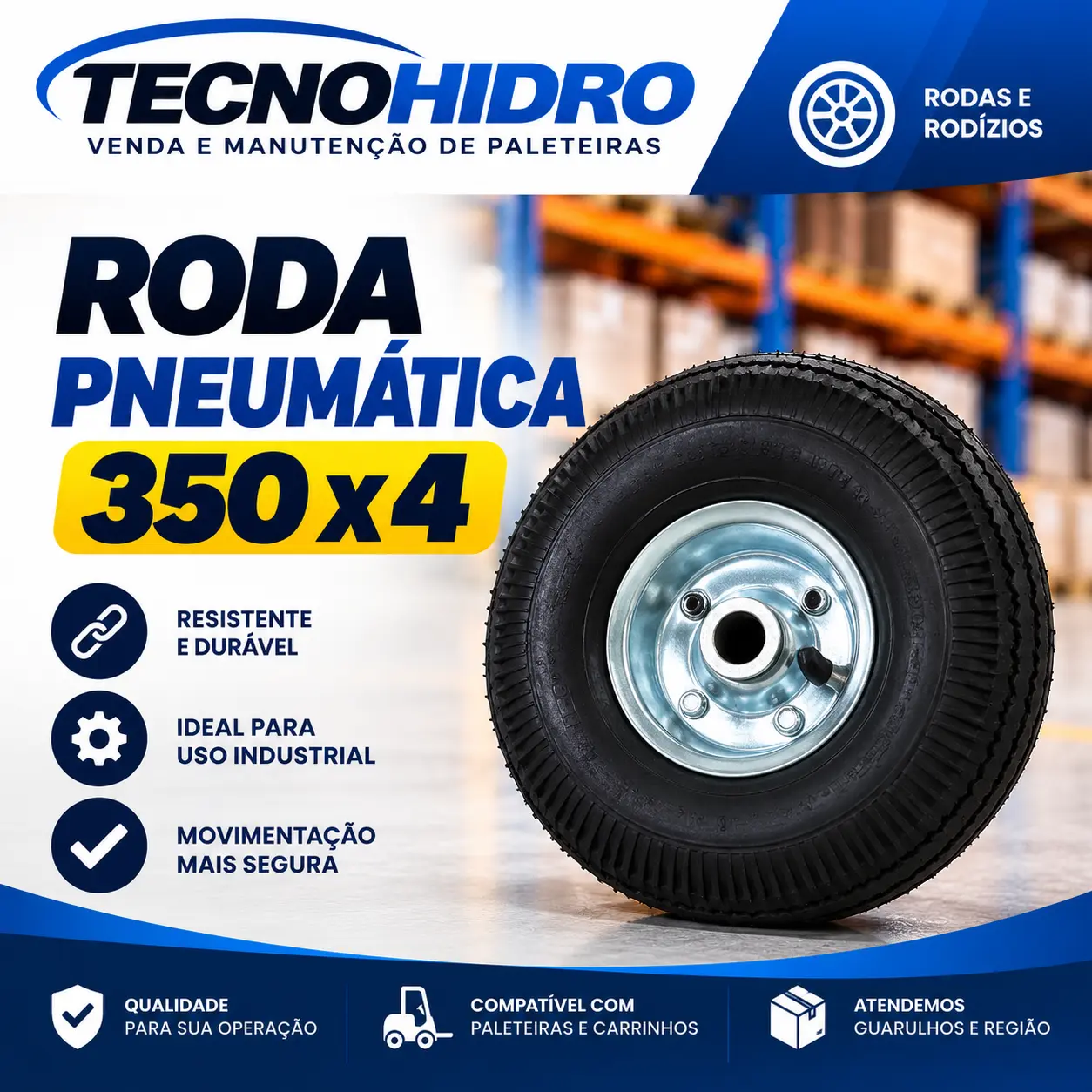 Roda Pneumática 350 x 4 – SJRP354
