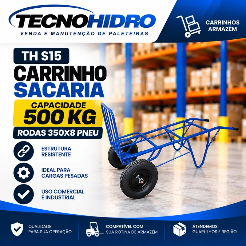 Carrinho Sacaria TH S15 – 500 kg Pneu 350x8